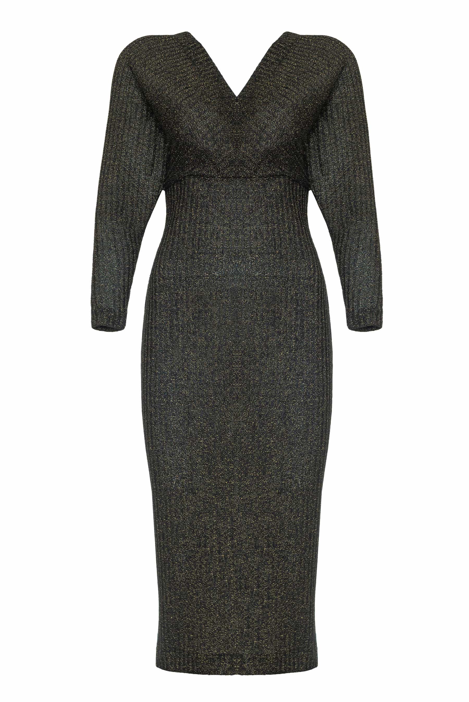 Knitted dress with lurex thread